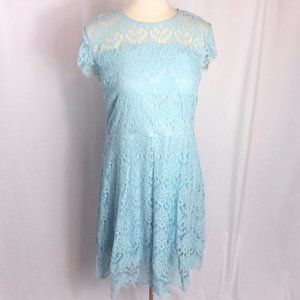 Lane Bryant Dress Lace Baby Blue Short Sleeves